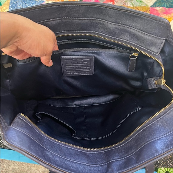Coach navy blue iridescent tote - Picture 12 of 16